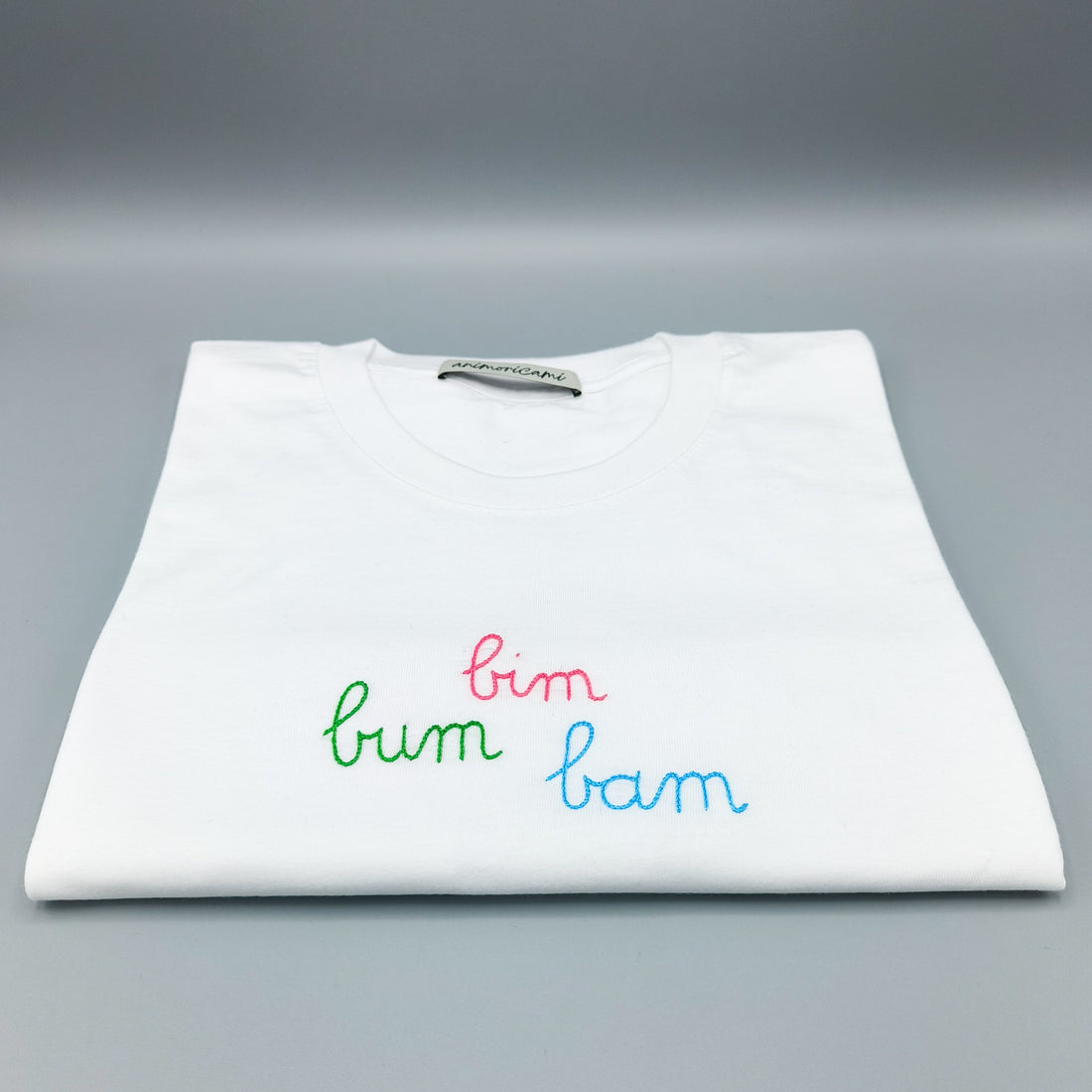 T-shirt bianca ricamata Bim Bum Bam