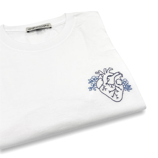 Maglietta "Cuore anatomico floreale"