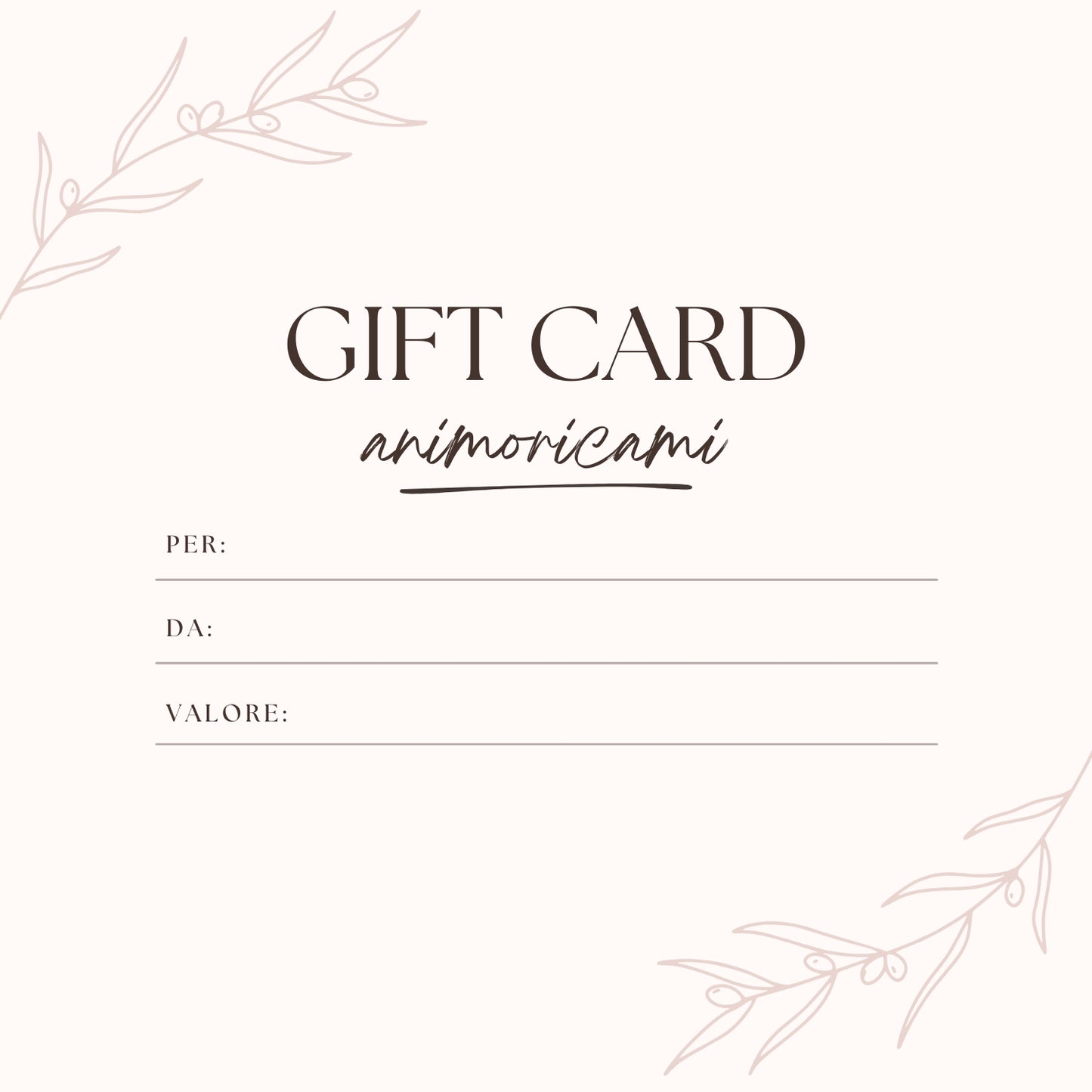 Gift card animoricami