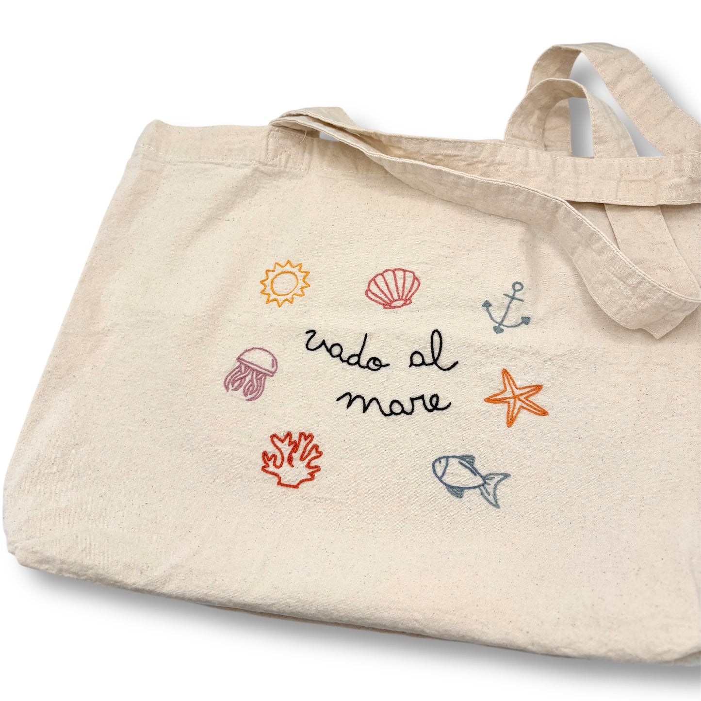 Tote bag grande "Vado al mare"