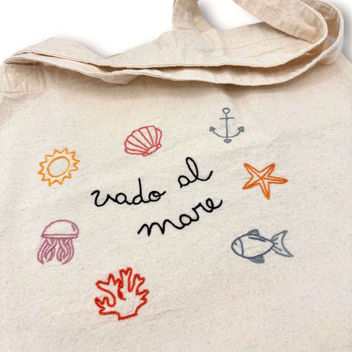 Tote bag grande "Vado al mare"