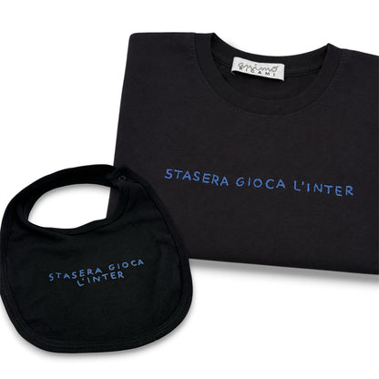 Combo maglietta + bavaglino "Stasera gioca l’Inter”