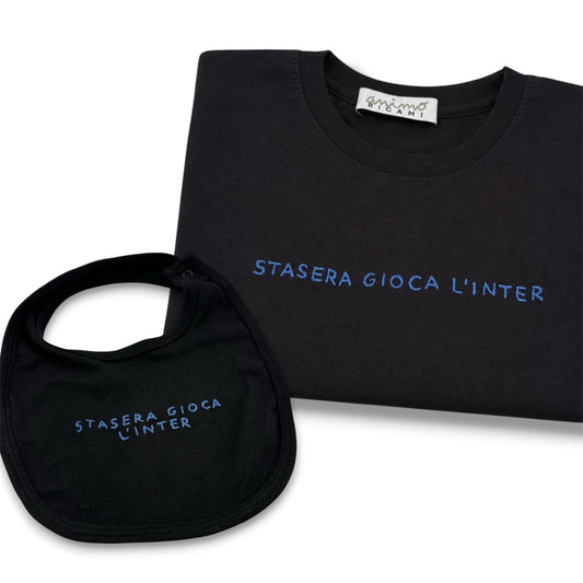 Combo maglietta + bavaglino "Stasera gioca l’Inter”