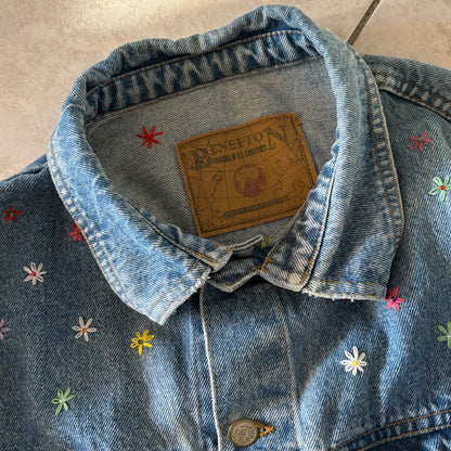 Giacca di jeans Re-loved “Fiori”