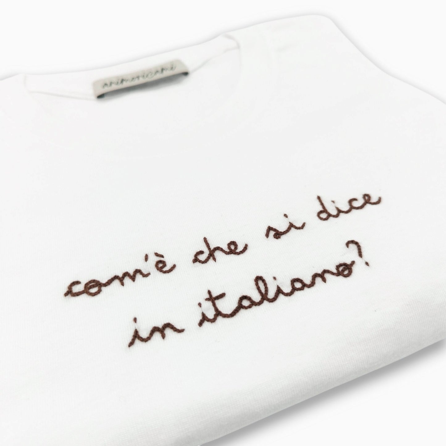 Maglietta "Com'è che si dice in italiano?"