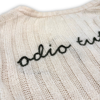 Cardigan Re-loved “Odio tutti”